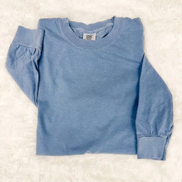top The Inky Potato | 61 Colors Perfect Fall Long Sleeve Soft Wash Drop Shoulder (Heavyweight) | (Unisex) Comfort Colors | Terracotta | Medium | 100% Jane.com $24.49