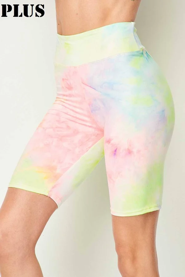 biker shorts Tie Dye High Waisted Biker Shorts USA Fashion $7.95