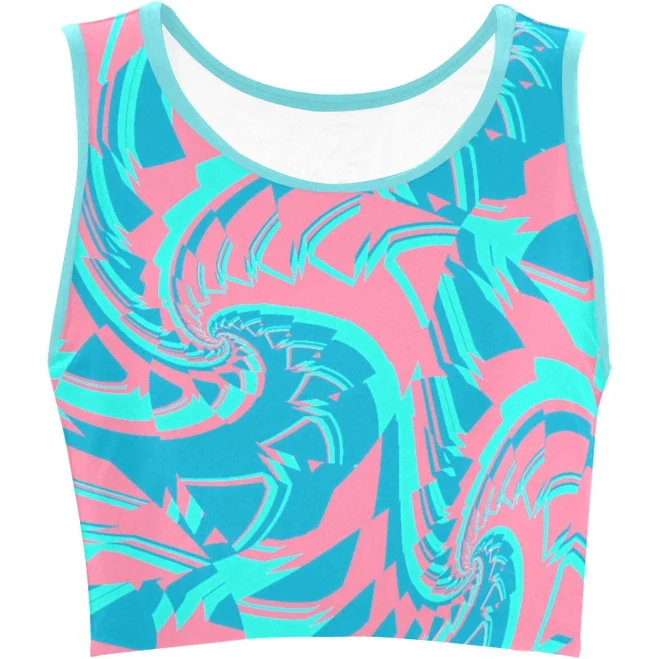 top Tropical Fractal Crop Top Etsy - BigTexFunkadelic $9.99