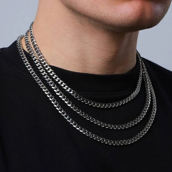 accessory Twistedpendant Men's Silver Cuban Chain Necklace Etsy - Twistedpendant $22.67