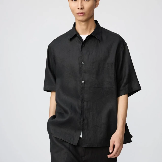 top UNIQLO Men's Oversized Linen Shirt uniqlo.com/us $39.9