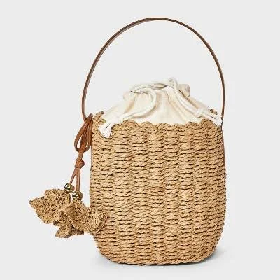 bag Universal Thread Straw Drawstring Bucket Handbag Target $25