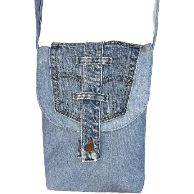 bag Upcycled Denim Jeans with Pocket Flap Etsy - SallySmilesHandmade $29.99