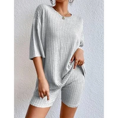 two piece set V for City Women's Oversized Ribbed Knit Loungewear Set Target $32.85