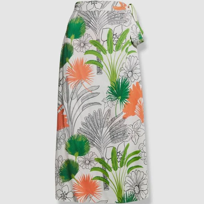 cover-up Verandah Women's Luxe Sustainable Wrap-Tie Pareo Skirt eBay - truehabit $74.69
