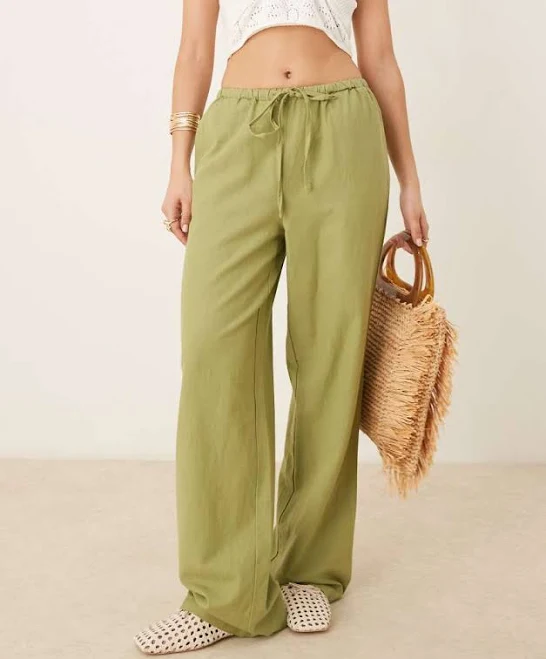 pants Vila Linen Touch Tie Waist Wide Leg Pants ASOS $52
