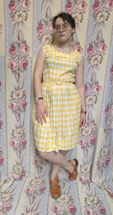 dress Vintage 1960s Fit & Flare Gingham Dress with Belt Etsy - Seller $83