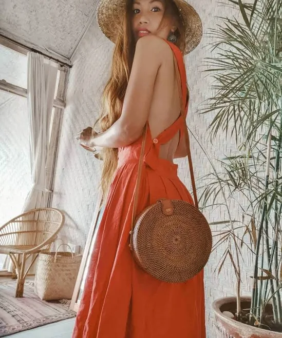 bag Vintage Boho Bali Round Rattan Bag Etsy - Seller $15.33