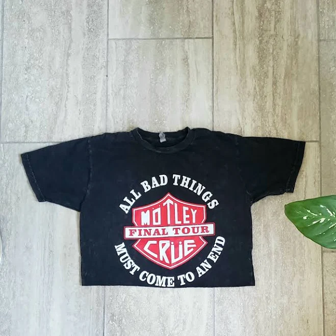 top Vintage Rock Band Cropped Top Shirt Etsy - Seller $16.99