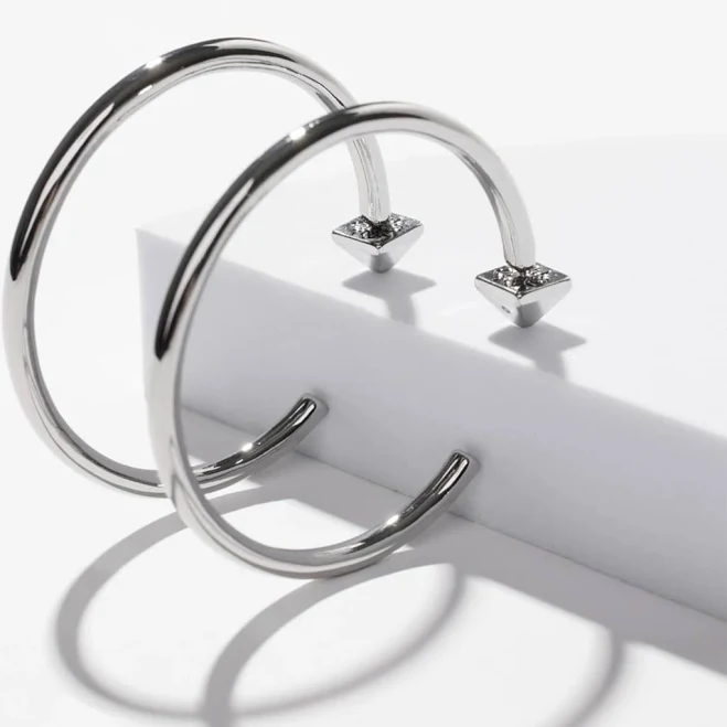 accessory White House Black Market Women's Silver Hoop Earrings White House Black Market $21