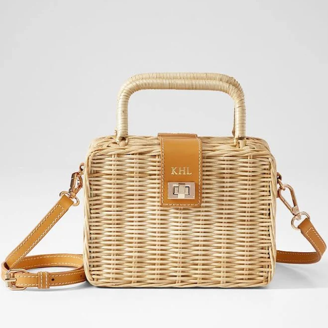 bag Wicker and Leather Crossbody Mark and Graham $129.99