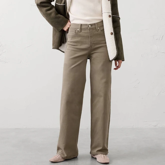 pants Wide-Leg High-Rise Jeans Banana Republic Factory $50