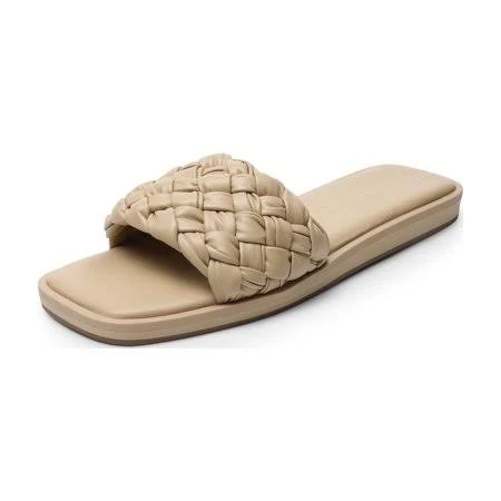 shoes Women's Braided Square Open Toe Slide Sandals Walmart - TopShoes $26.99