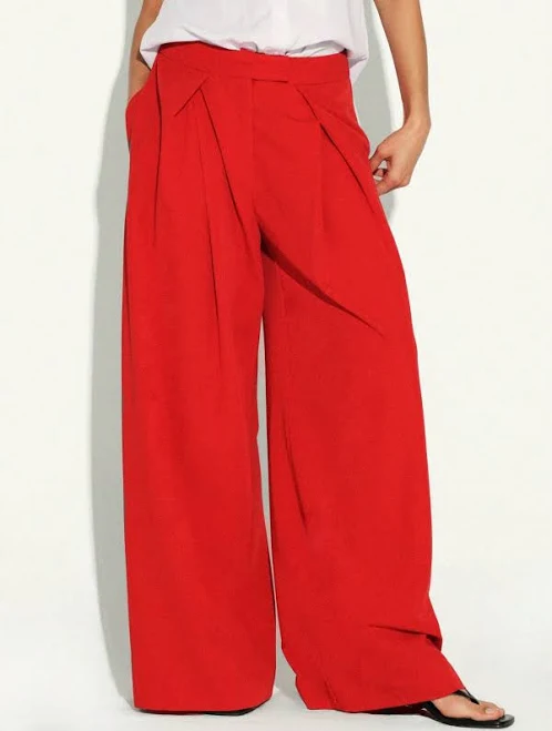 pants Women's Casual Chic High-Waisted Pleated Wide Leg Palazzo Pants missguided $17.53