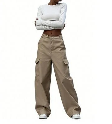 pants Women's Casual High-Waisted Wide Leg Cargo Pants Target $35.99