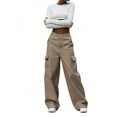 pants Women's Casual High-Waisted Wide Leg Cargo Pants Target $35.99