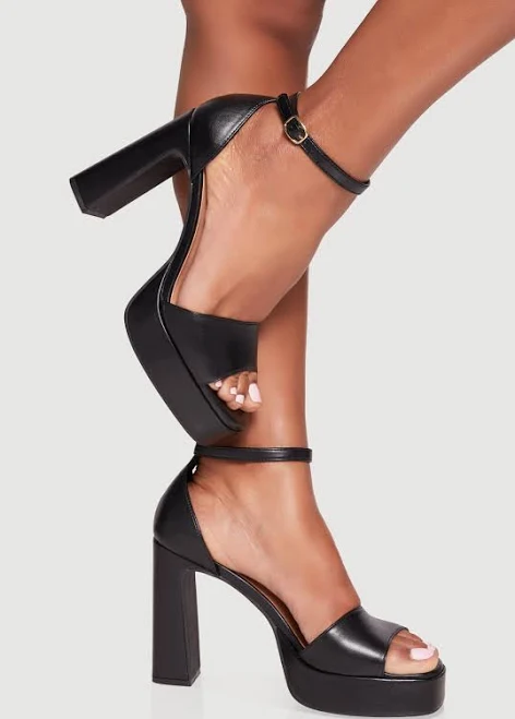 shoes Women's Faux Leather Open Toe Ankle Strap Ultra High Heels Rainbow Shops $29.99