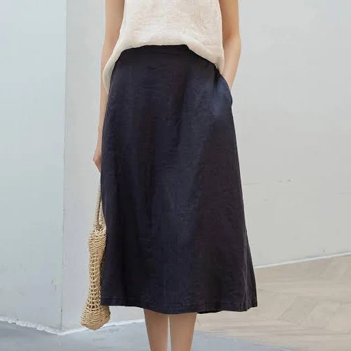 skirt Women's Handmade Linen A-Line Skirt with Pockets Etsy - Ylistyle $49.56