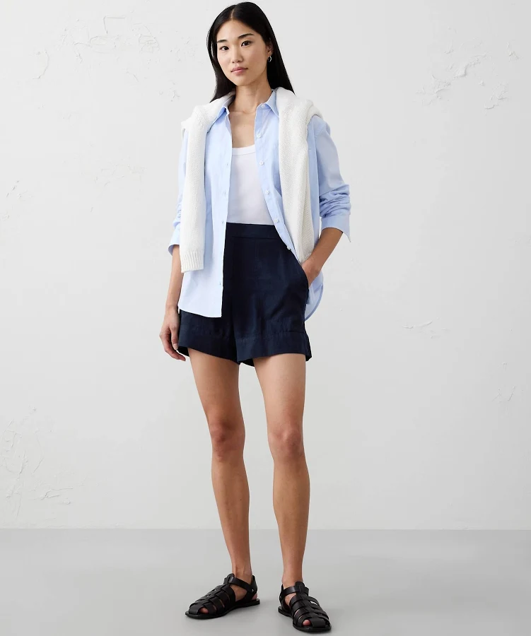 shorts Women's High-Rise Linen-Blend Pull-On Shorts Banana Republic Factory $36