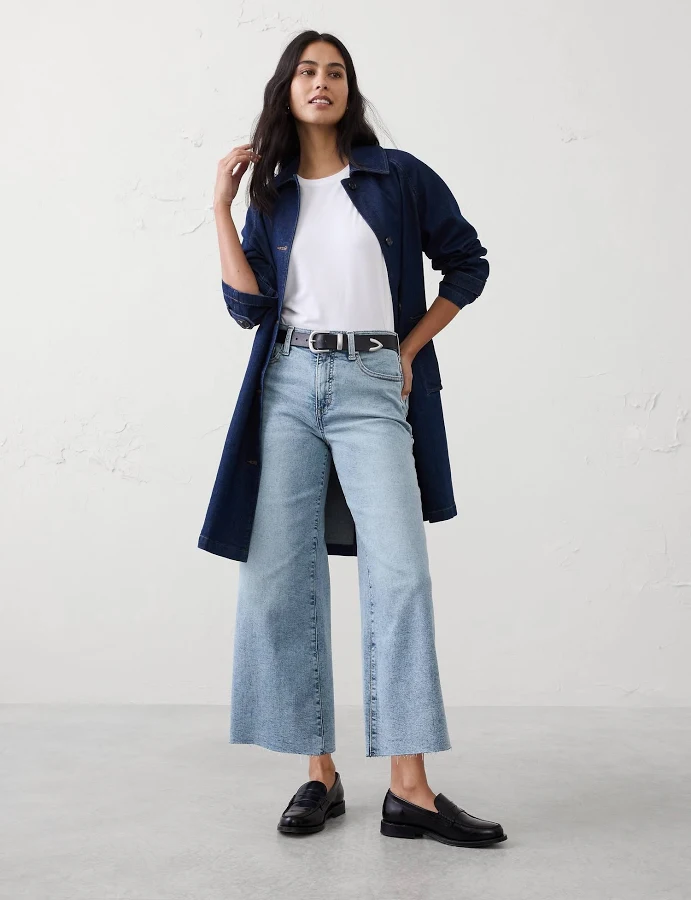 jeans Women's High-Rise Wide-Leg Cropped Jeans Banana Republic Factory $60