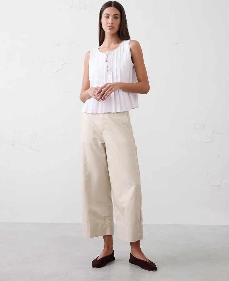 pants Women's High-Rise Wide-Leg Cropped Pants Banana Republic Factory $50
