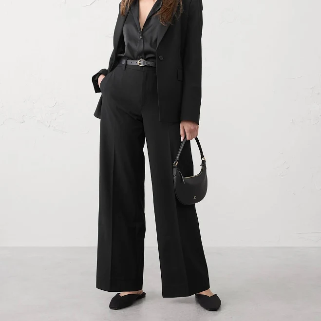 pants Women's High-Rise Wide-Leg Sculpted Trouser Banana Republic Factory $55