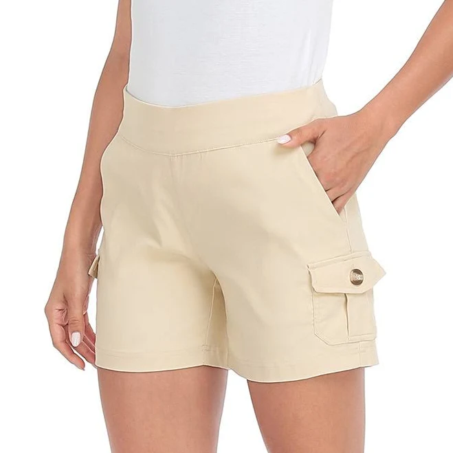 shorts Women's High-Waisted Pull-On Stretch Cargo Shorts with Pockets ShopHDE $34.99