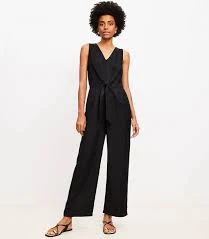 jumpsuit Women's Loft Tie Front Linen Blend Jumpsuit LOFT $47.99