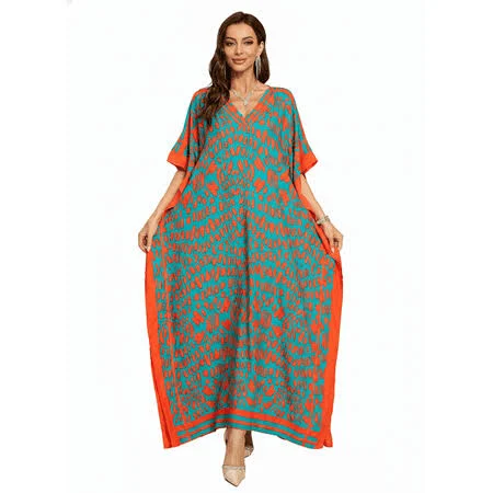 dress Women's Loose Fit Abstract Print Kaftan Dress Walmart - duolisifushiyouxiangongsi $34.99