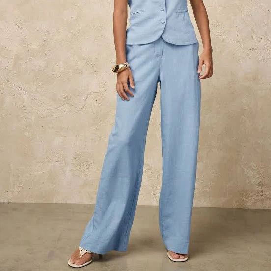 pants Women's Next Smart Front Linen Blend Wide Leg Trousers Next USA $58