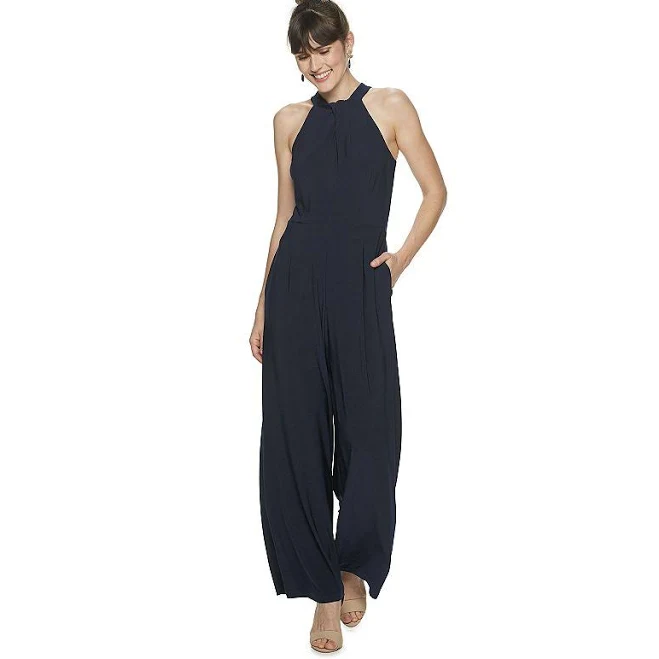 jumpsuit Women's Nina Leonard Wide-Leg Halter Jumpsuit Kohl's $34.2