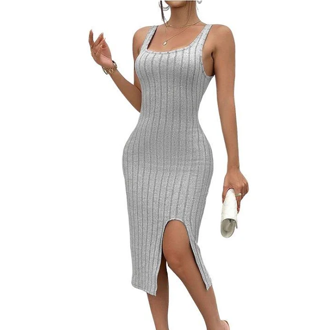 dress Women's Ribbed Knit Bodycon Midi Dress with Side Slit Kohl's $32.99