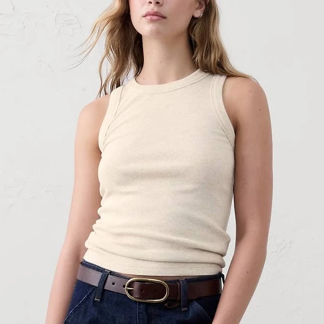top Women's Ribbed Racer Tank Banana Republic Factory $13.5
