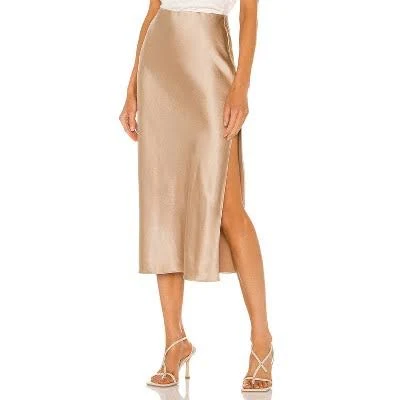 bottoms Women's Satin Flowy Midi Skirt with Side Slit Target $31.99