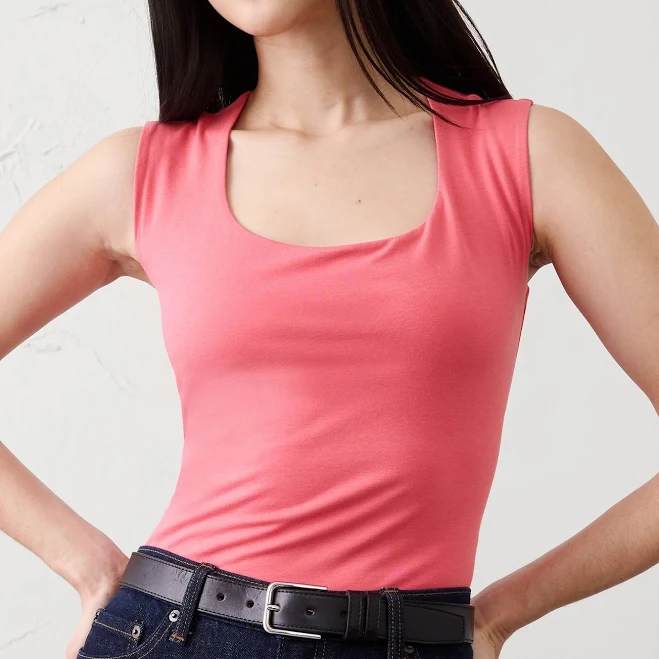 top Women's Soft Stretch Scoop-Neck Top Banana Republic Factory $17.5