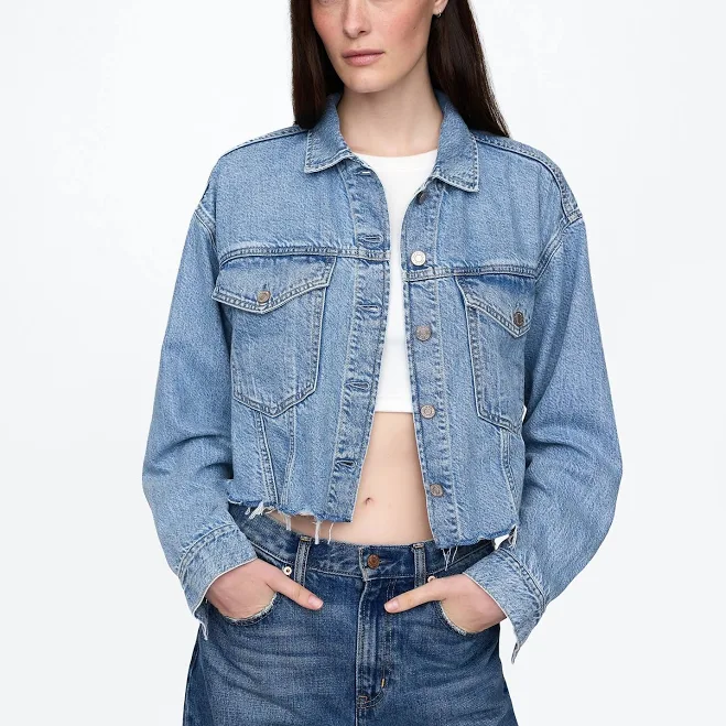outerwear Women's Ultrasoft Icon Denim Crop Jacket by Gap Gap $44