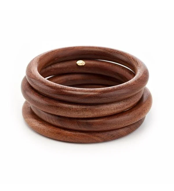 accessory Wood Bangle Bracelet Set Editorialist $50