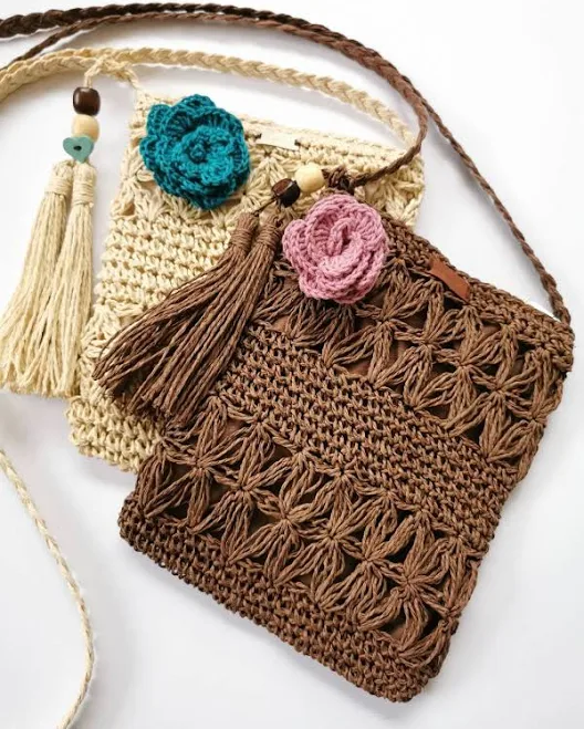 bag Woven Straw Crossbody Bag with Tassel Detail Etsy - Seller $30.38