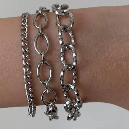 accessory Y2K Stainless Steel Chunky Chain Bracelet Etsy - Seller $20.42