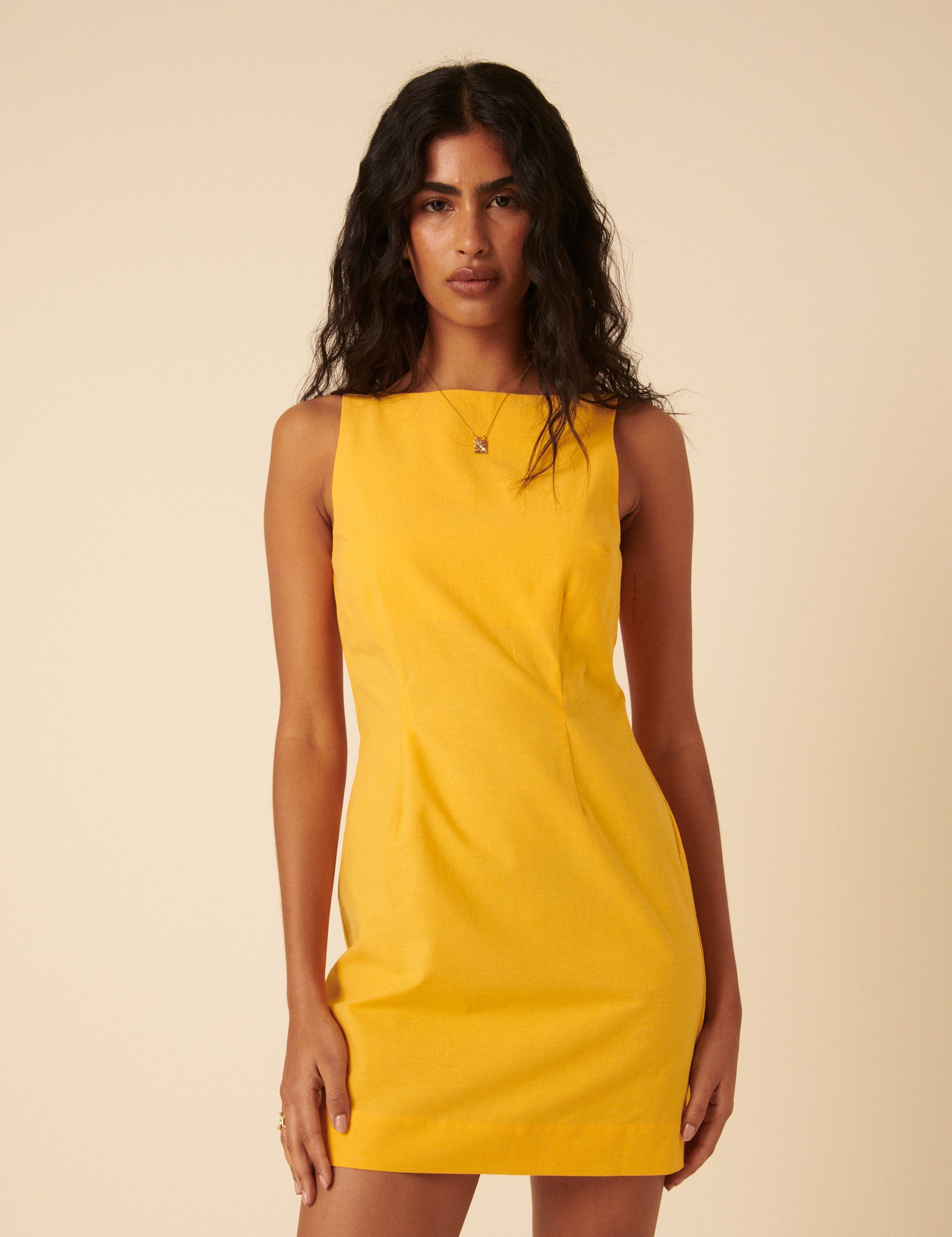 dress Yellow Freya Shift Mini Dress nobodyschild.com $54
