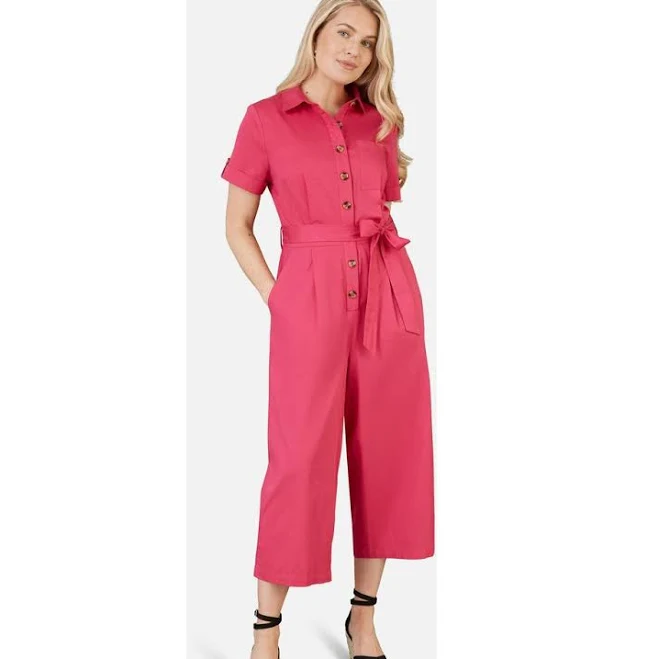 jumpsuit Yumi Viscose Twill Button Up Utility Jumpsuit Nordstrom $143