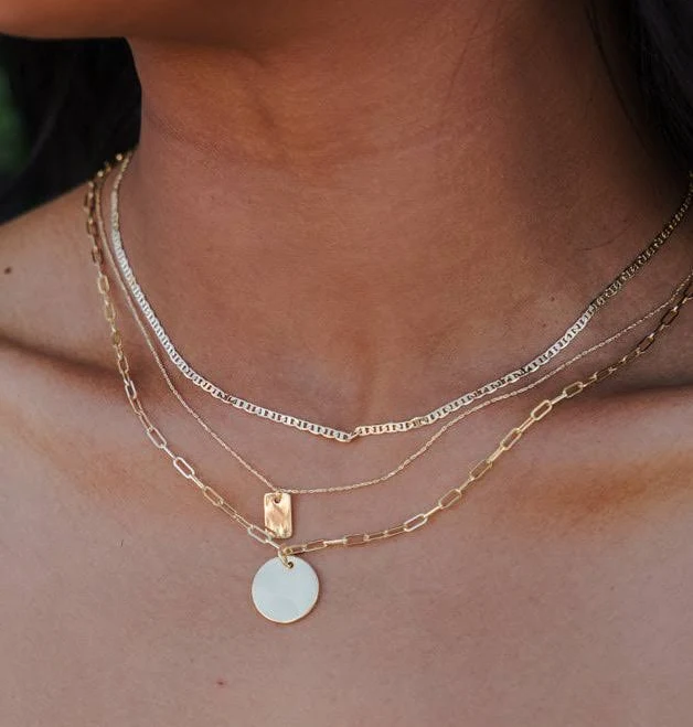 accessory Yuri Layered Coin and Tag Charm Necklace Miss Match $34