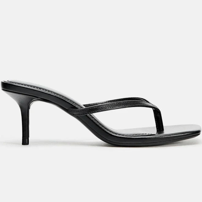 shoes Zara Leather Strap Heeled Sandals Zara USA $59.9