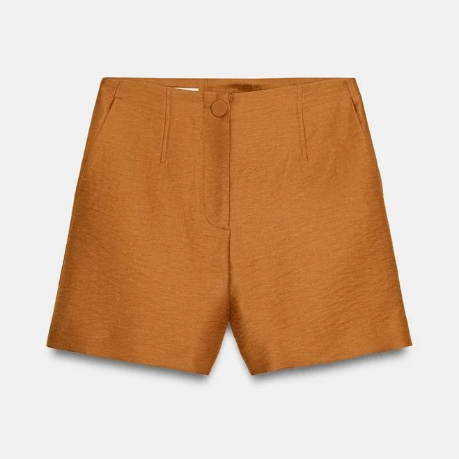 shorts Zara Linen Shorts with Covered Button Zara USA $49.9