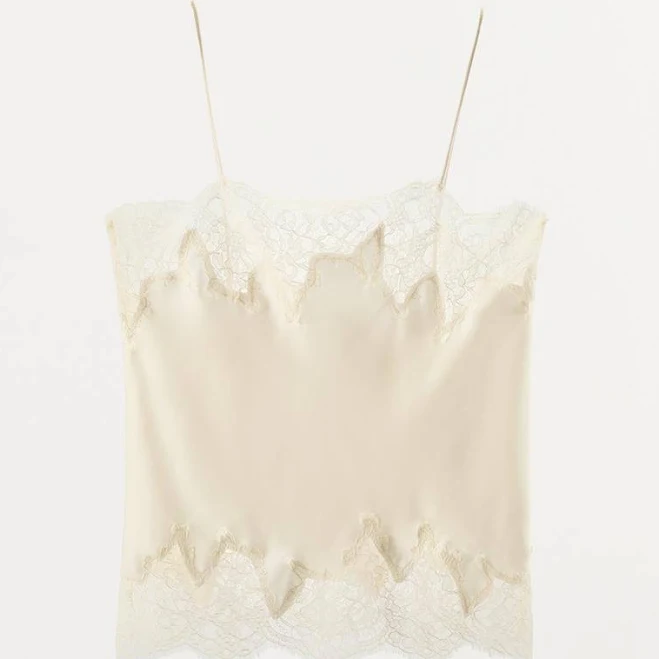 top Zara Satin Lace Camisole Top Zara USA $79.9