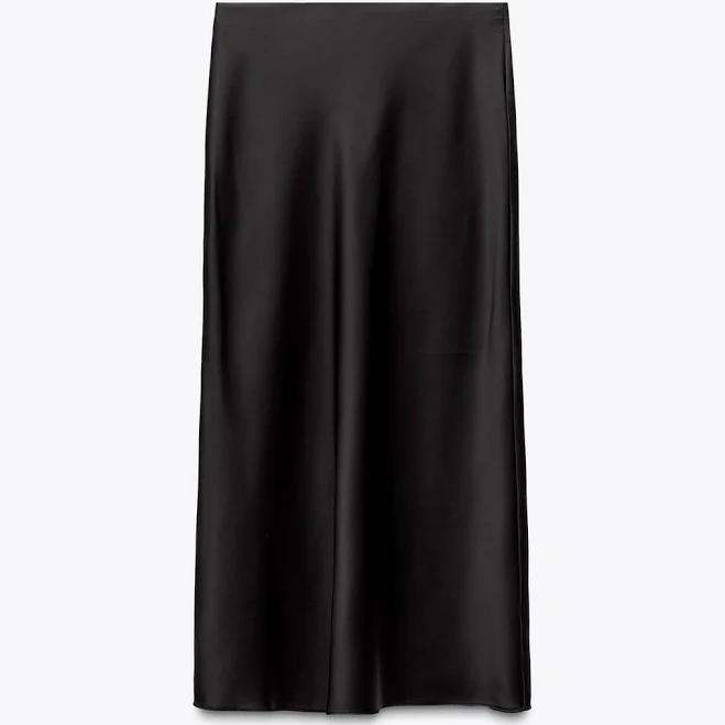 skirt Zara Women's Satin Midi Skirt Zara USA $45.9