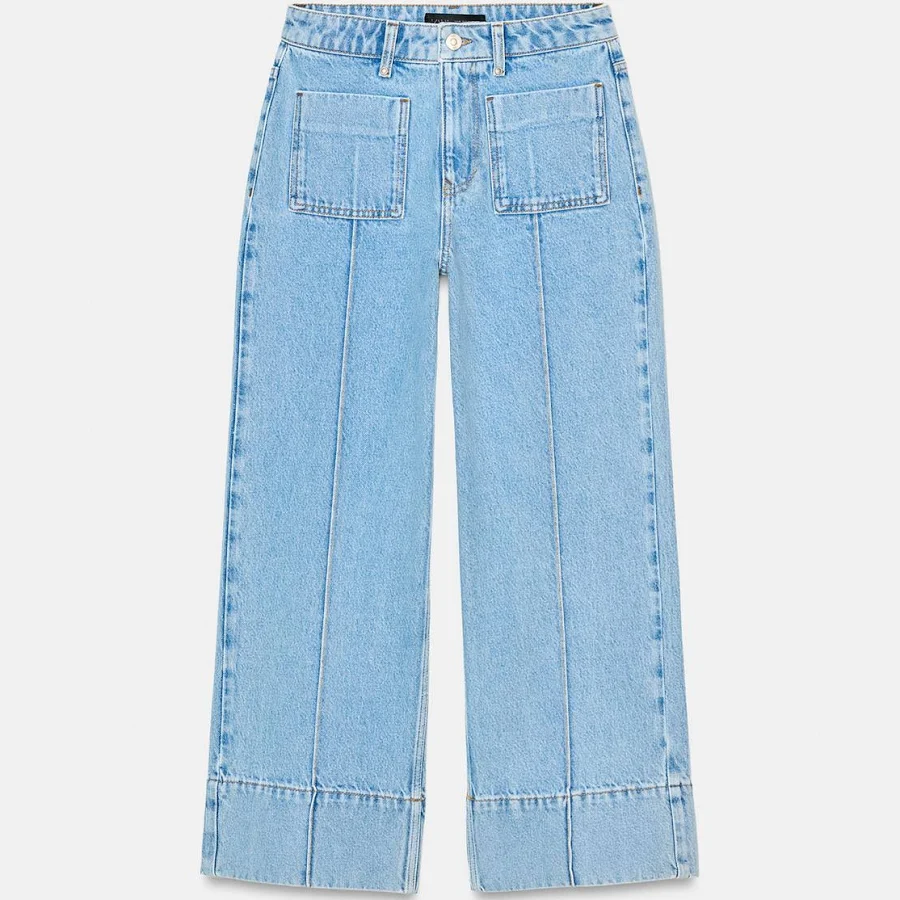 jeans Zara Z1975 High Waist Wide Leg Cropped Jeans Zara USA $59.9