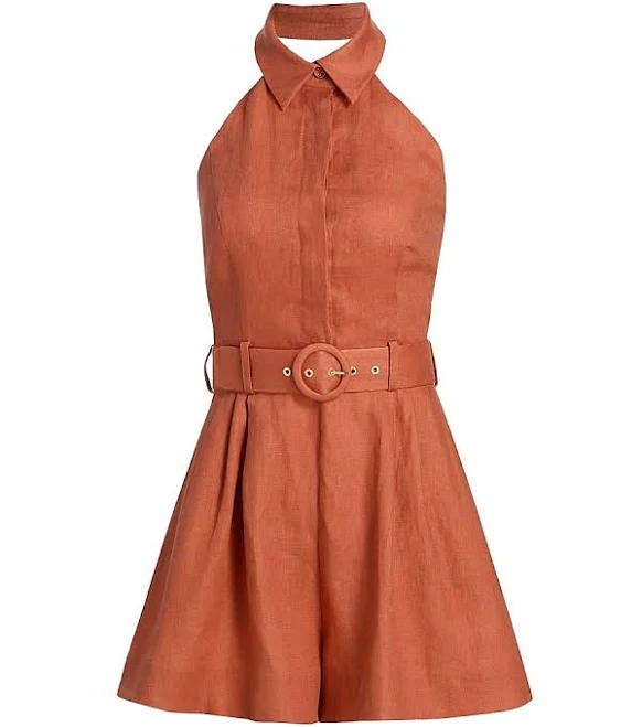 romper Zimmermann Women's Awaken Halterneck Linen Romper Saks Fifth Avenue $625