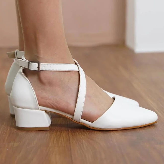 Criss Cross Vegan Leather Heels