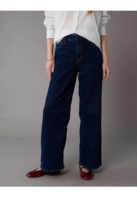 AE Dreamy Drape Stretch Super High-Waisted Baggy Wide-Leg Jean